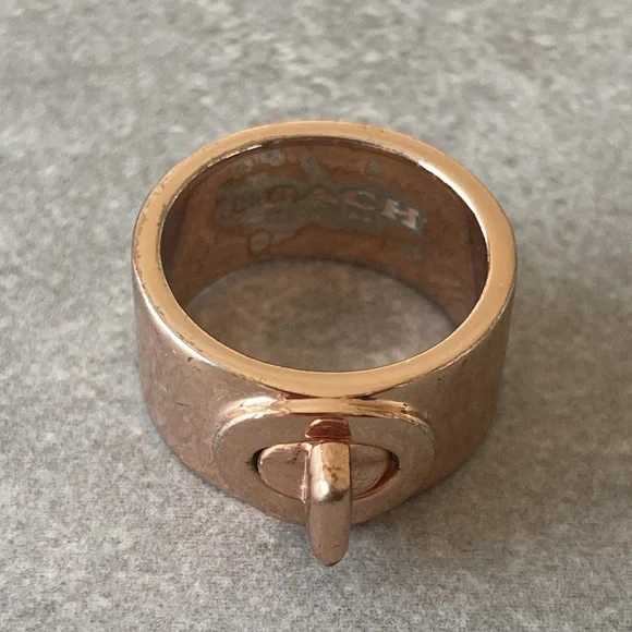 Coach Rose Gold Turnlock Ring - Picture 5 of 6